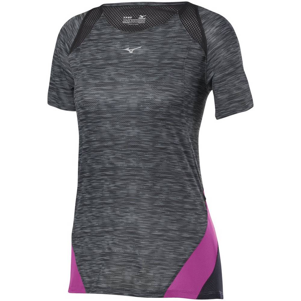 Mizuno Women's Aero Running T-Shirts Black (421659-YQE)